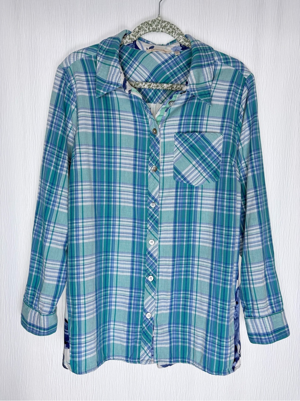 Soft Surroundings Mixed Media Tunic Top, Size Large